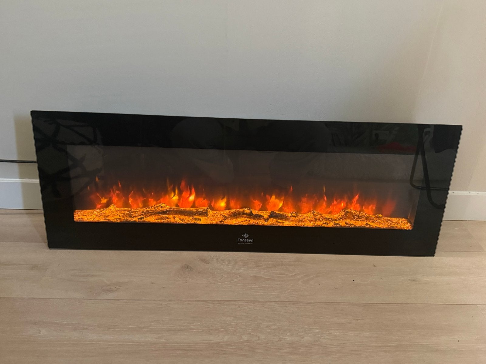 Fonteyn Elektrische sfeerhaard - Wandmodel met verwarming, Ophalen, Zo goed als nieuw, Hangende haard, Elektrische haard