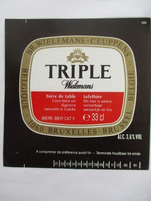 bieretiket Belgie 6-4 (11S) wielemans ceuppens, Verzamelen, Biermerken, Ophalen of Verzenden, Gebruikt, Overige typen, Overige merken
