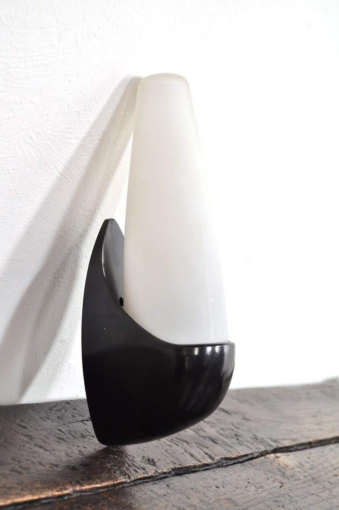 Vintage wandlampen Bo-Niko opaline bakeliet lamp jaren 60, Ophalen of Verzenden, Gebruikt, Glas
