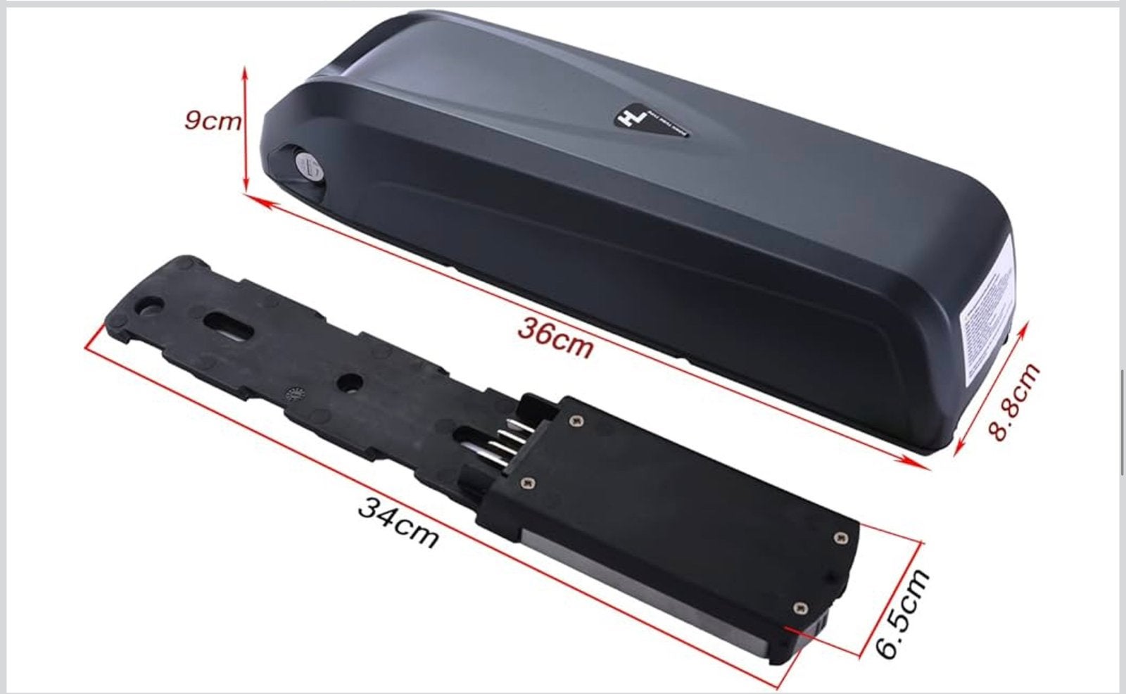 Accu HANERIDE 36V10.4Ah E-Bike Battery with Charger 42V 3A, Ophalen of Verzenden