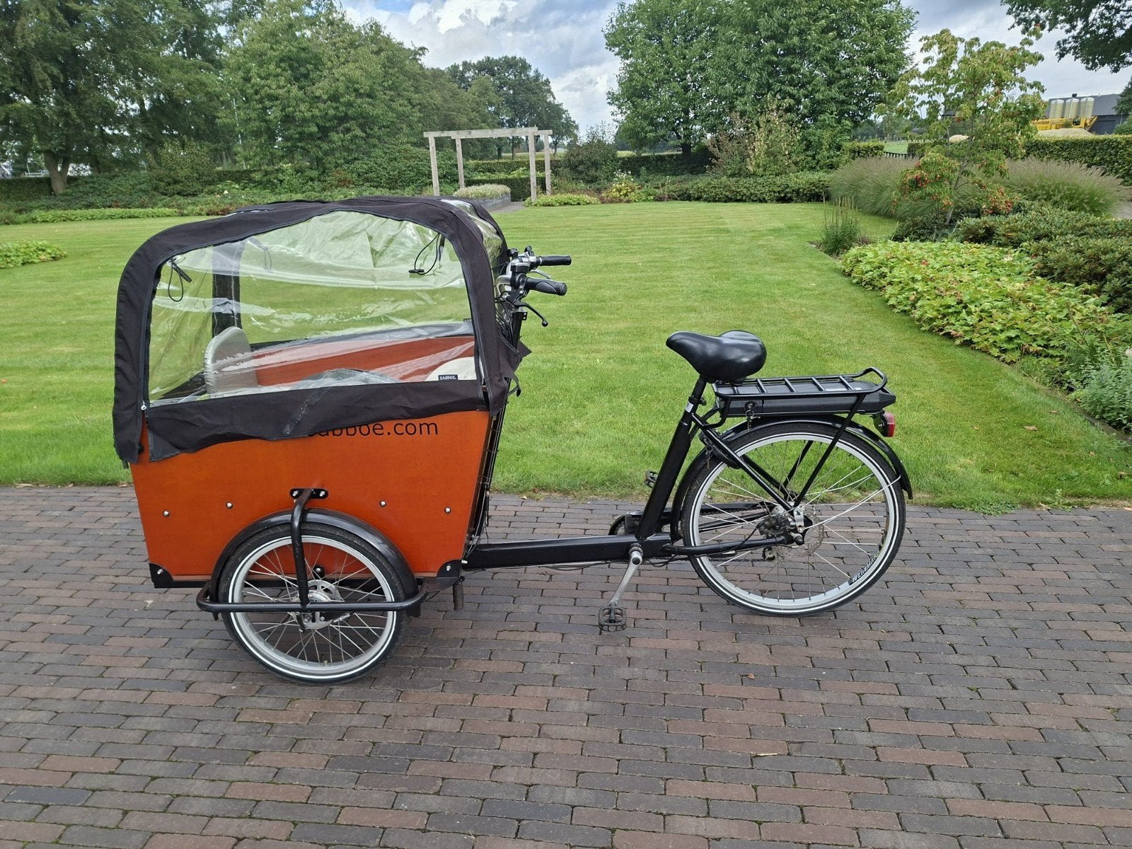 Babboe Big bakfiets met huif, Fietsen en Brommers, Fietsen | Bakfietsen, Overige merken, 4 kinderen of meer, Gebruikt, Huif