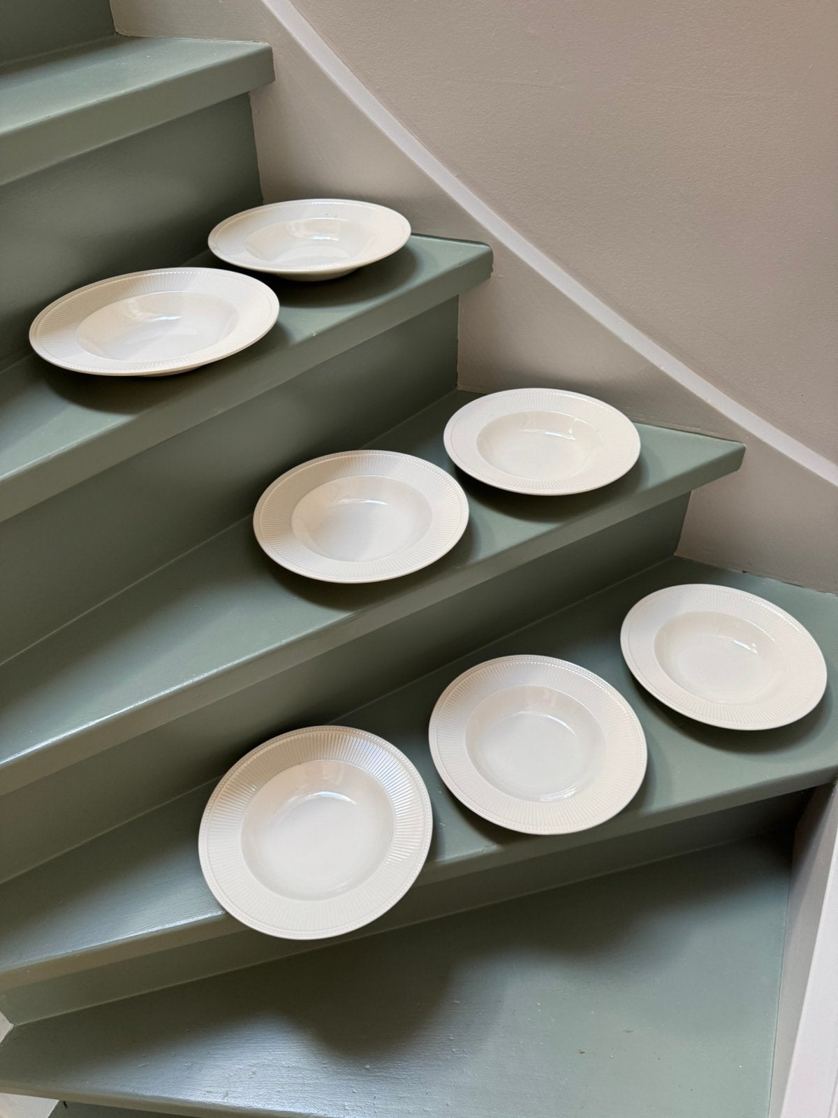 7x Wedgwood Windsor diepe borden, soepborden, pastaborden, Ophalen of Verzenden, Zo goed als nieuw, Bord(en), Overige stijlen
