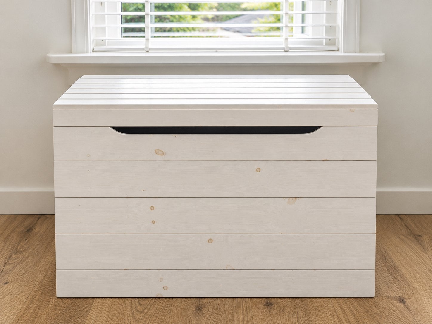 Witte houten dekenkist / opbergkist 80 cm, Huis en Inrichting, Ophalen, 50 tot 100 cm, Zo goed als nieuw, 75 tot 100 cm