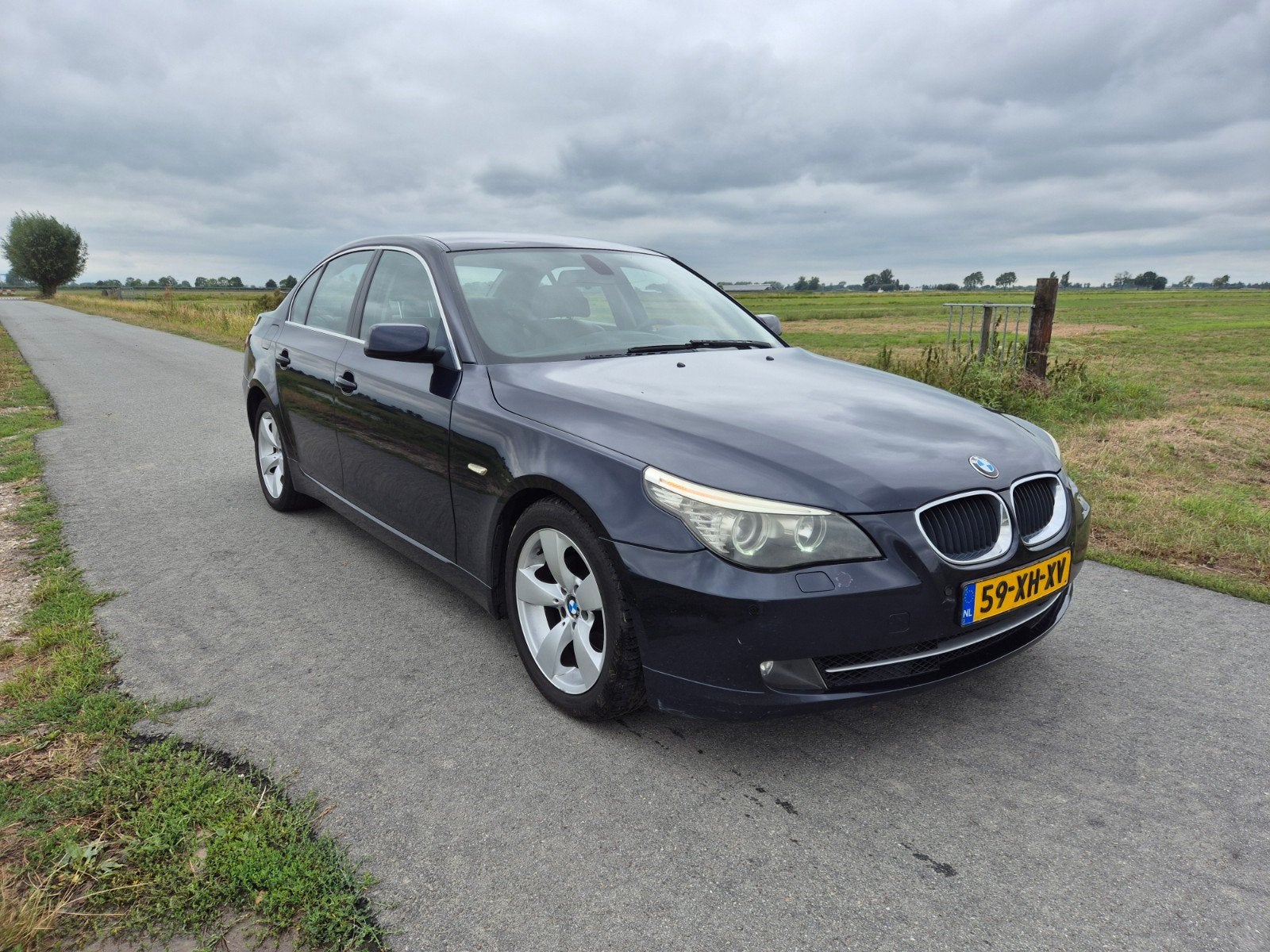 BMW 520D LCI AUT 2007 Blauw, Auto's, Automaat, Achterwielaandrijving, Zwart, 4 cilinders