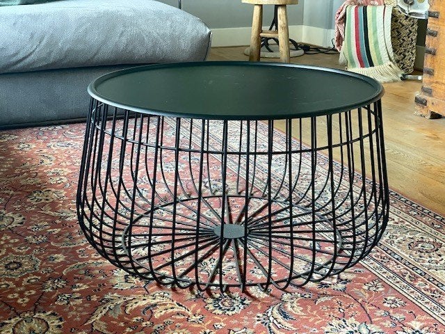 Pols Potten wire bijzettafel zwart Urban wireframe, Ophalen, Gebruikt, 100 tot 150 cm, Rond