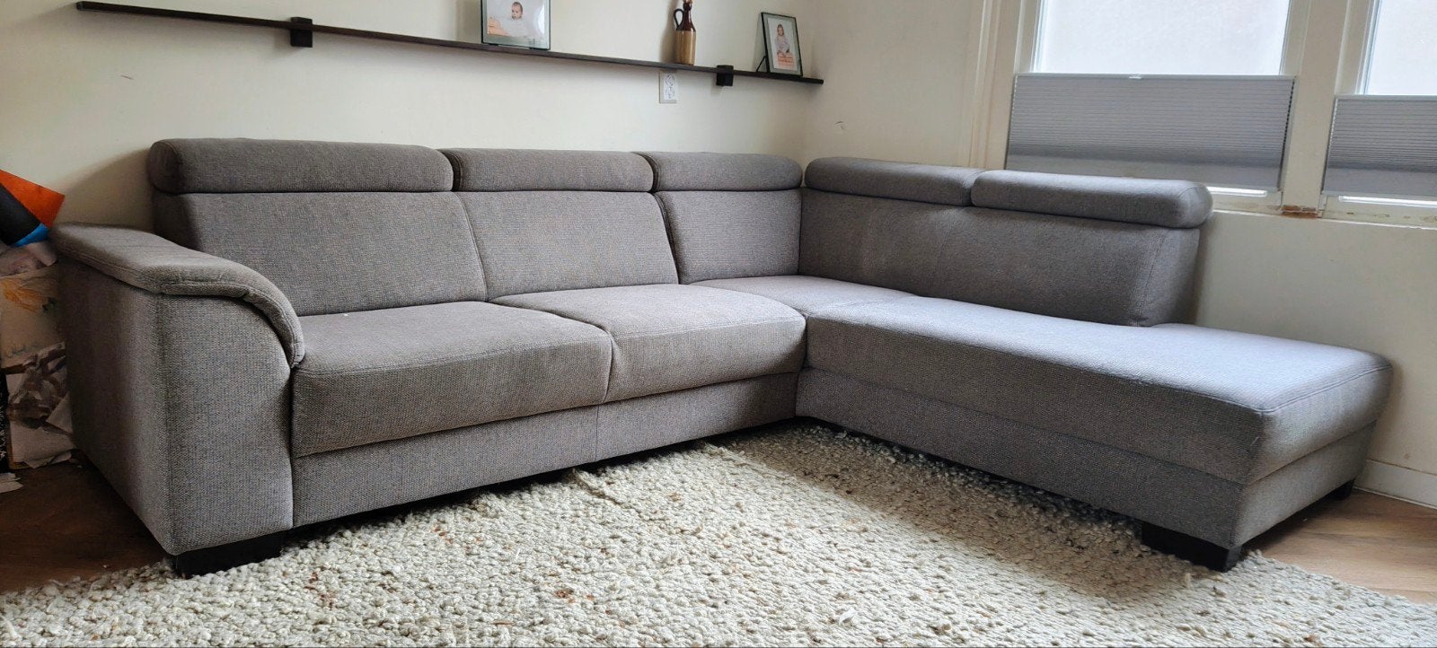 Moderne Hoekbank Grijs - Comfortabel en Ruim, Ophalen, 250 tot 300 cm, Gebruikt, Hoekbank
