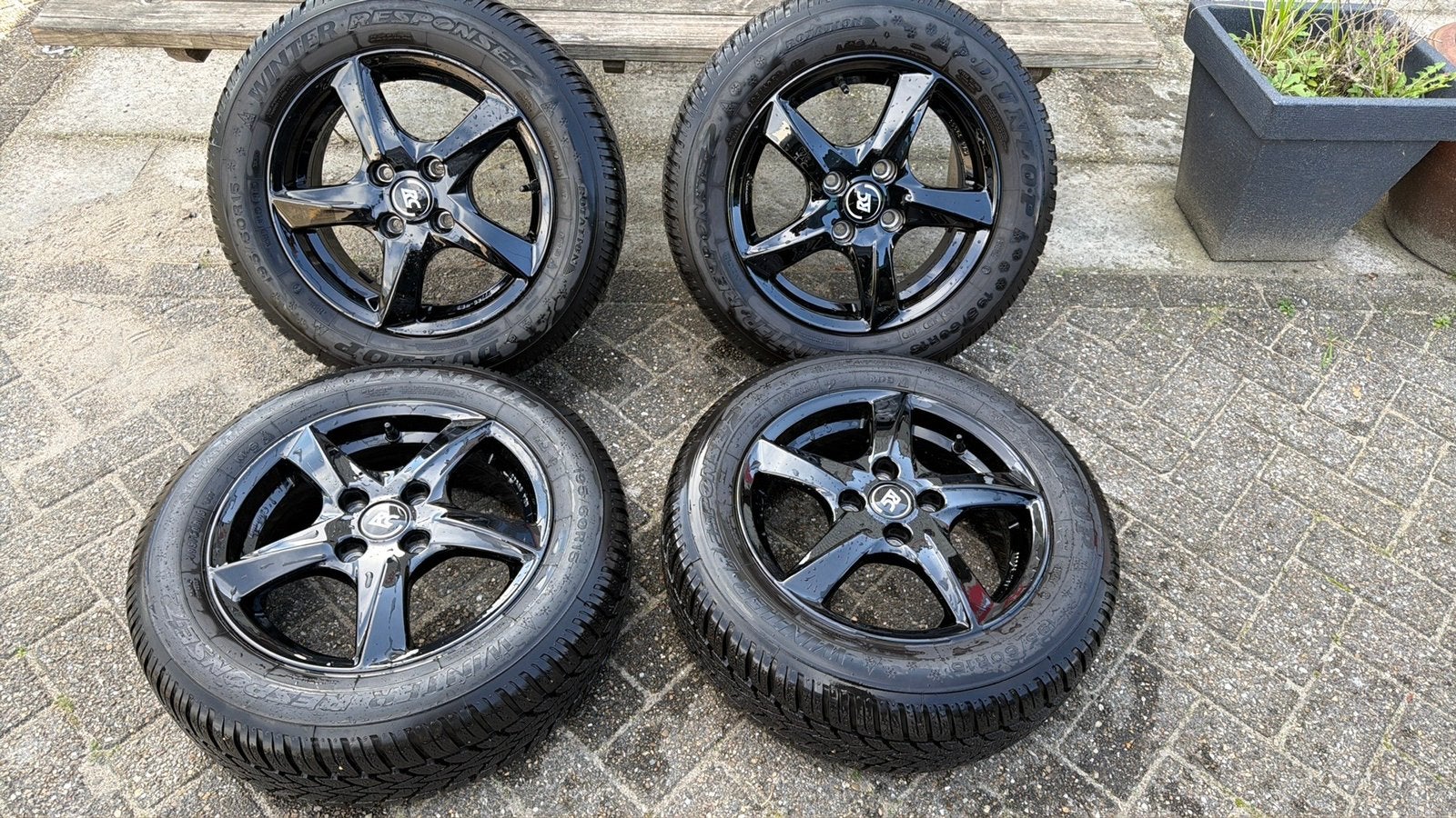 Ford fiesta winterset 195/60-15 dunlop winter alle 7 mm, Ophalen, Gebruikt, 15 inch, Banden en Velgen
