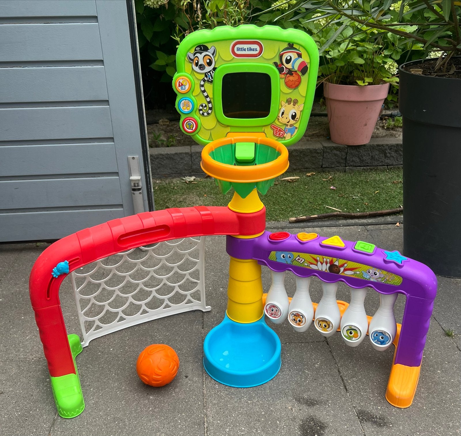 Little Tikes 3-in-1 Sportcentrum: Basketbal, Voetbal, Bowlin, Ophalen of Verzenden, Gebruikt, Jongen of Meisje