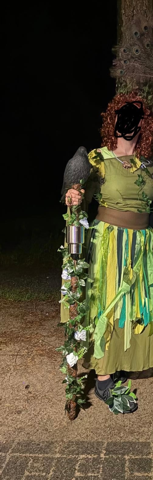 Kostuum 'bos elf' zelf gemaakt, maat 42/XL, Ophalen of Verzenden, Zo goed als nieuw, Maat 42/44 (L), Carnaval