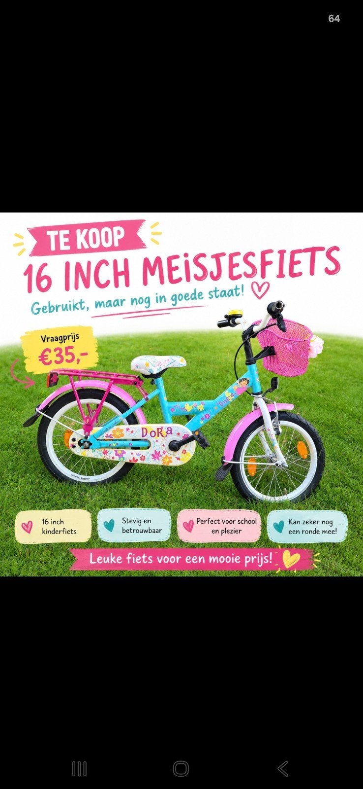 Leuke Loekie fiets 16 inch - Kan nog een ronde mee!, Ophalen