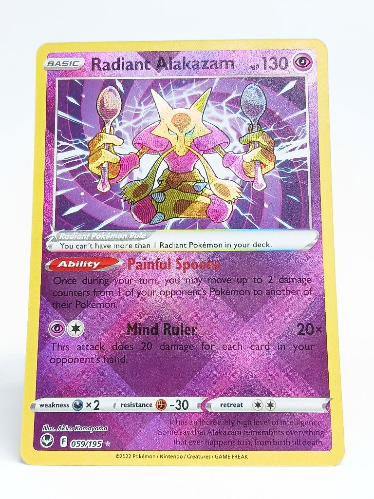 Pokémon - Silver Tempest - Radiant Alakazam - 059/195, Verzenden, Zo goed als nieuw, Losse kaart, Foil
