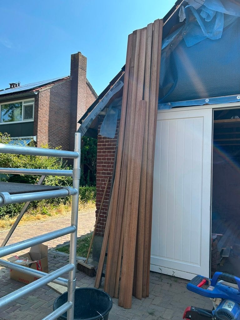 Meranti kraaldelen veer en groef, Doe-het-zelf en Verbouw, Hout en Planken, Ophalen, Minder dan 25 mm, Nieuw, Plank