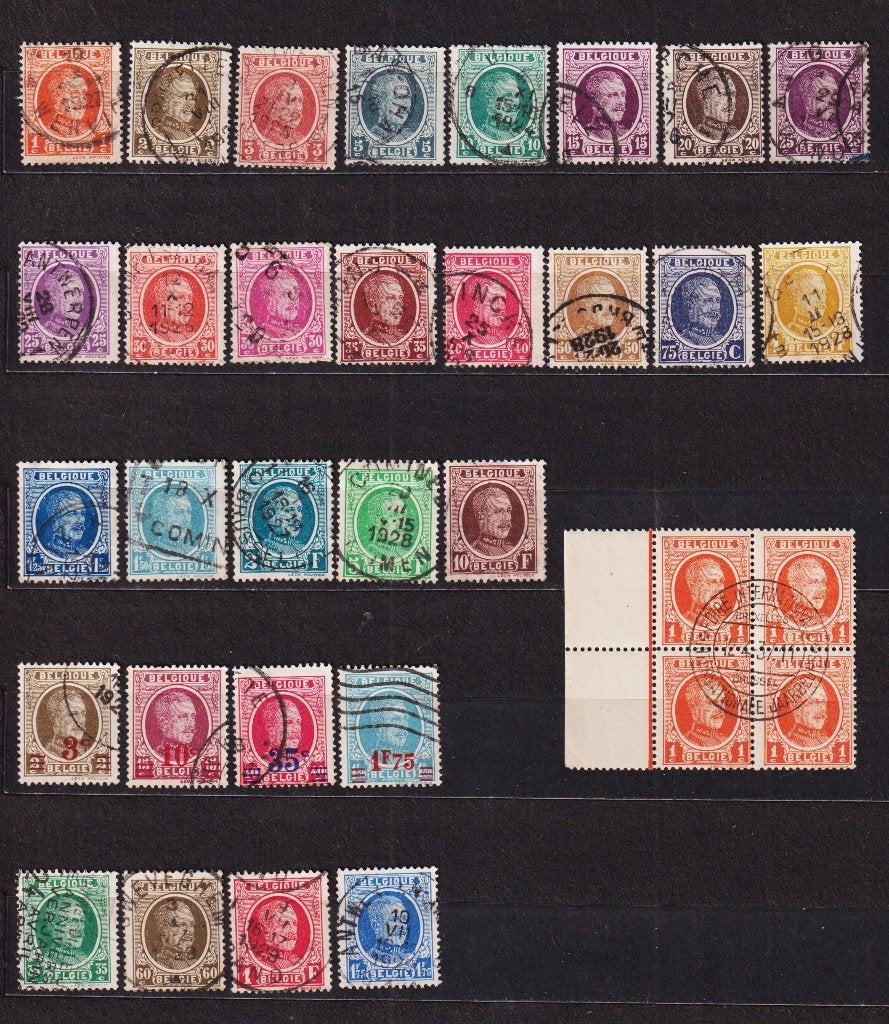 België 1922-1927 Albert I Houyoux complete reeks gestempeld, Ophalen, Gestempeld, Gestempeld