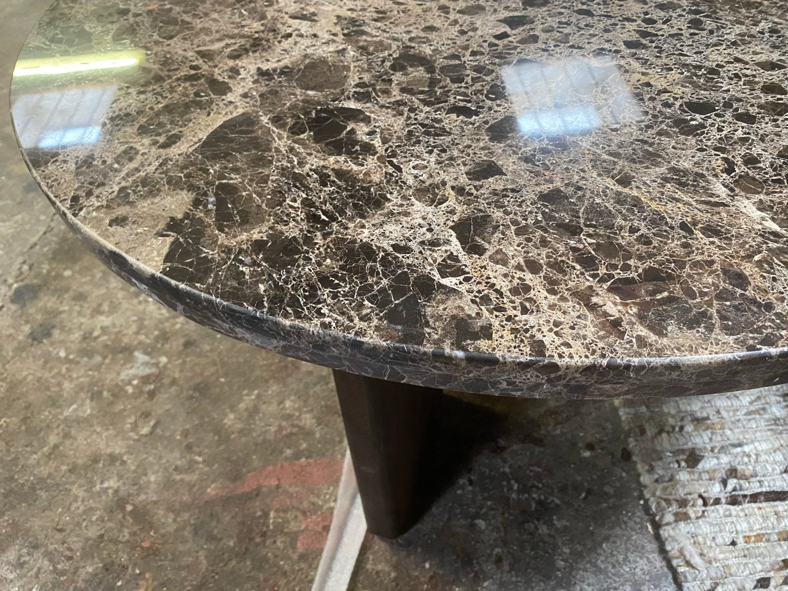 Lando Bruin Marmeren Tafel 80 cm, Ophalen, Overige materialen, 50 tot 100 cm, Rond