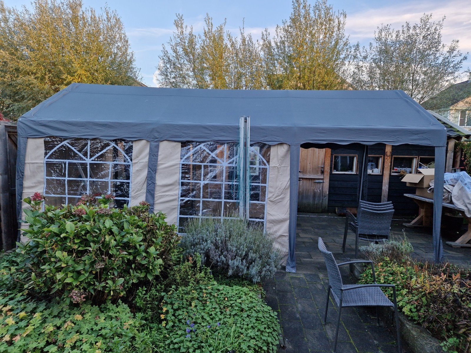 Partytent 6x3 meter grondframe, Ophalen, Gebruikt, Minder dan 4 meter, 2 meter of meer