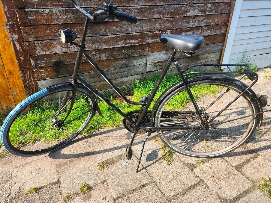 Zwarte damesfiets omafiets, Terugtraprem, Ophalen, Overige merken, 53 tot 56 cm
