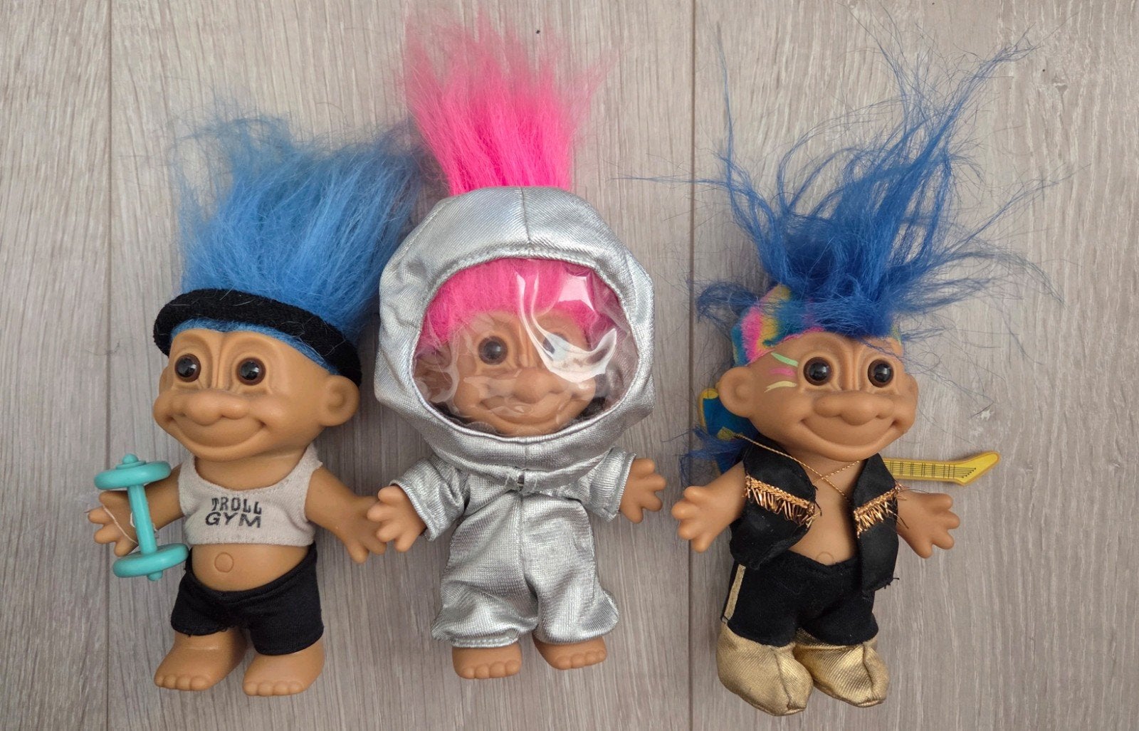Set van 3 Vintage Trollen Poppen - Diverse Stijlen, Ophalen of Verzenden, Gebruikt, Jongen of Meisje