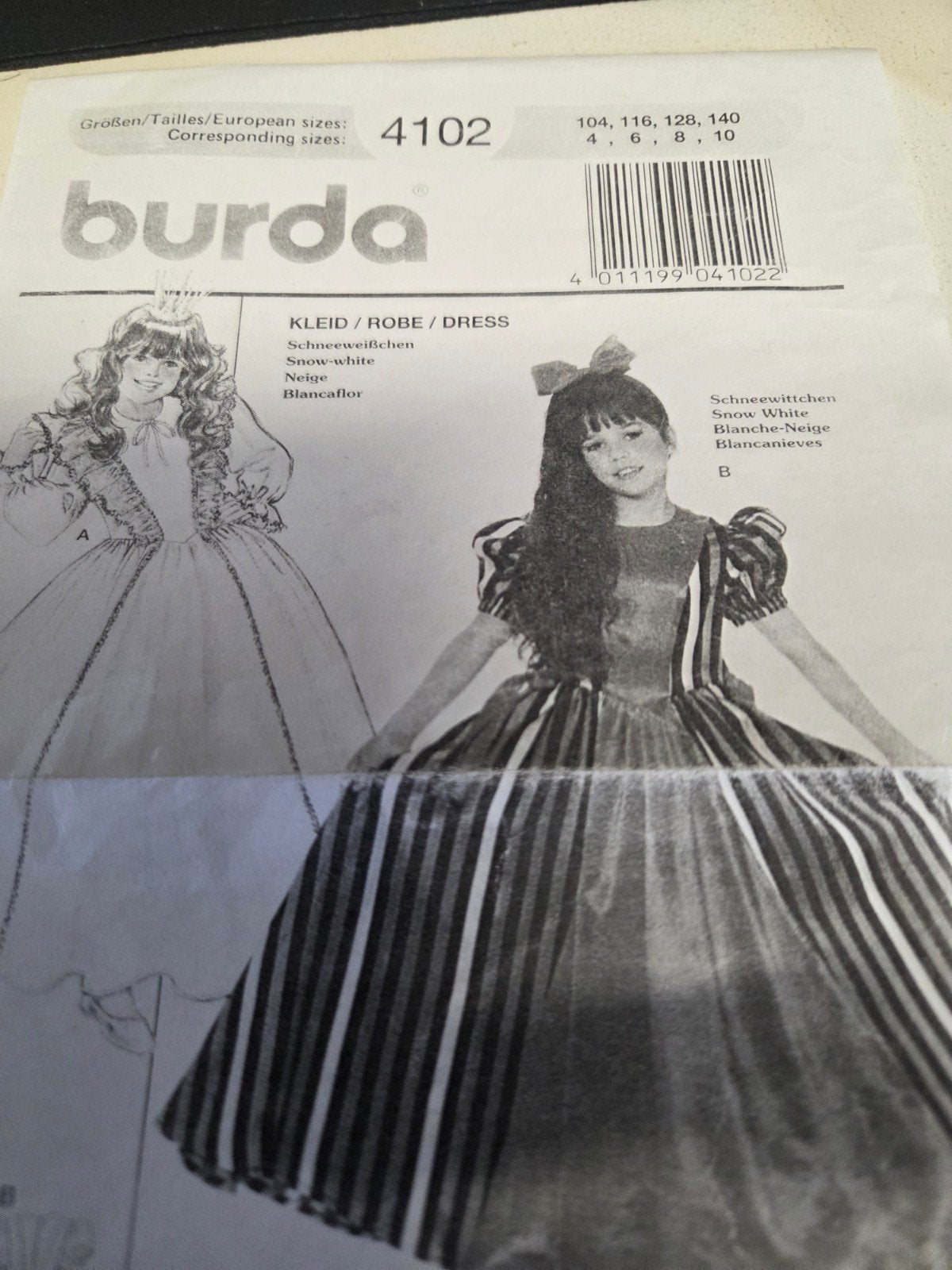 zolderopruiming Burda 4102 naaipatroon prinsessenjurk, Overige typen, Kind, Zo goed als nieuw, Burda