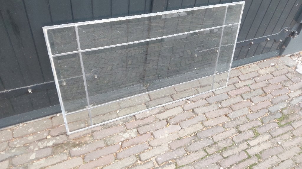 Glas in lood raam met facet geslepen glas, Hobby en Vrije tijd, Ophalen of Verzenden, Gebruikt