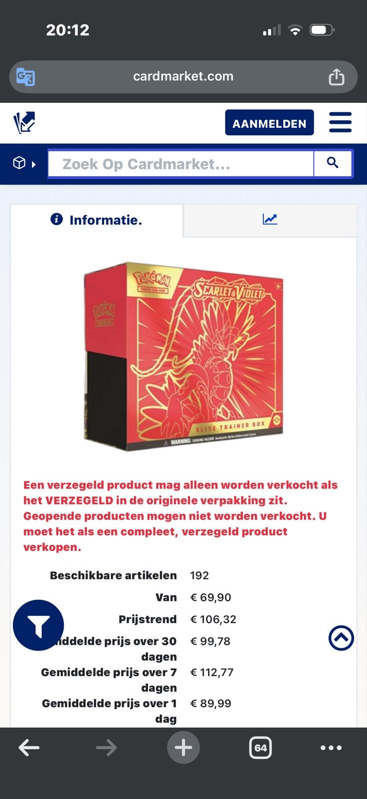 Pokemon Scarlet & Violet Etb gezocht, Ophalen of Verzenden, Nieuw, Boosterbox