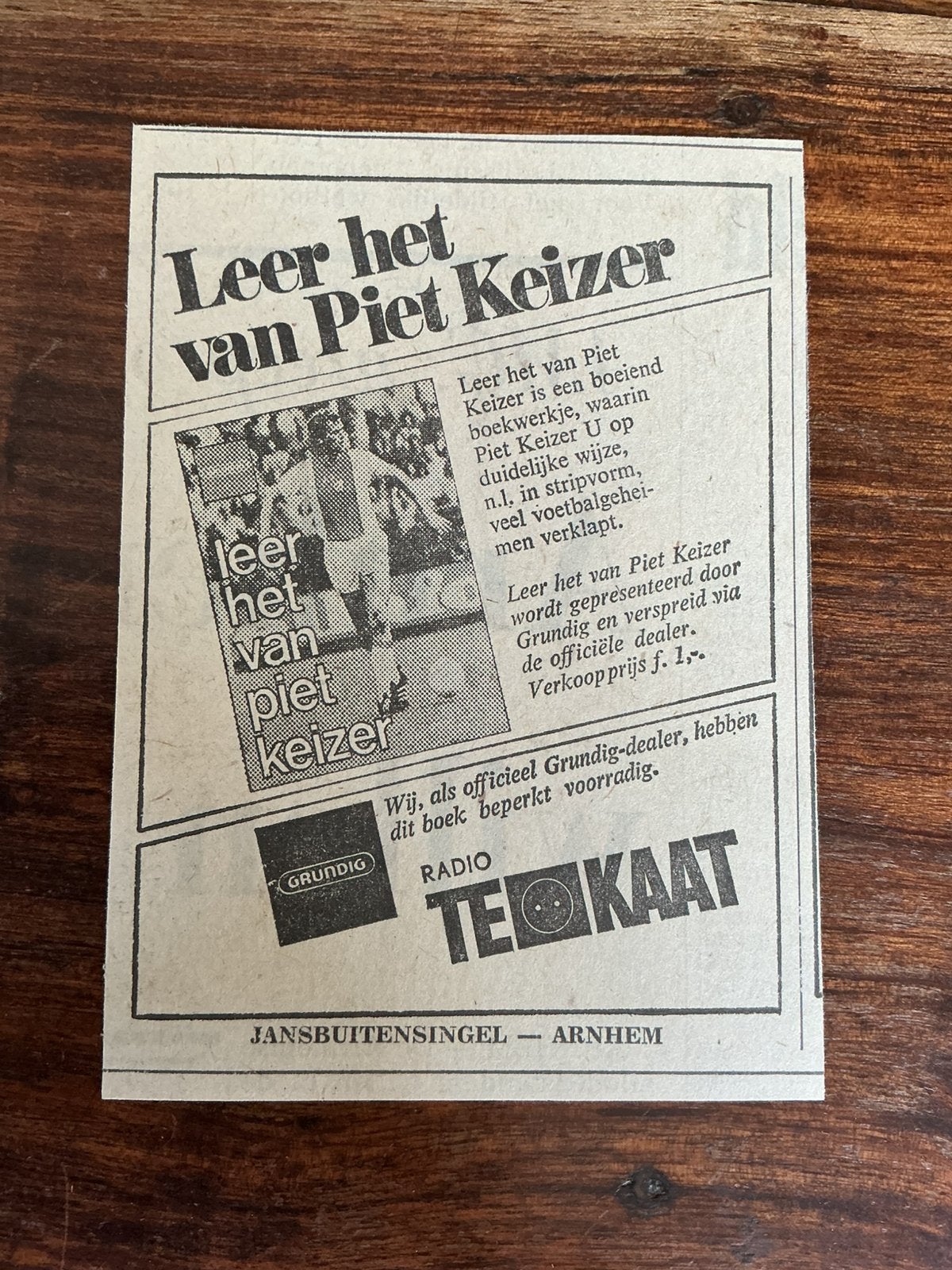 Voetbal reklame Boek Leer het van Piet Keizer 1974 Ajax, Verzamelen, Ophalen of Verzenden, 1960 tot 1980, Knipsel(s)