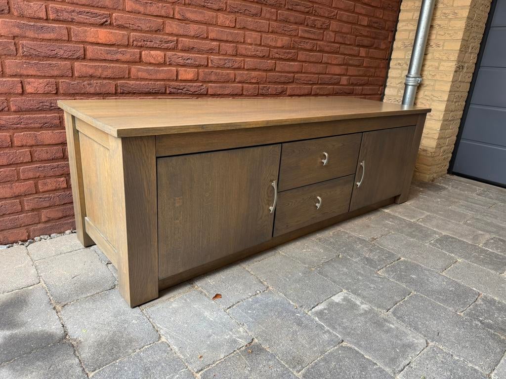 Massief houten eiken dressoir, Huis en Inrichting, Ophalen, 150 tot 200 cm, Eikenhout, 50 tot 75 cm
