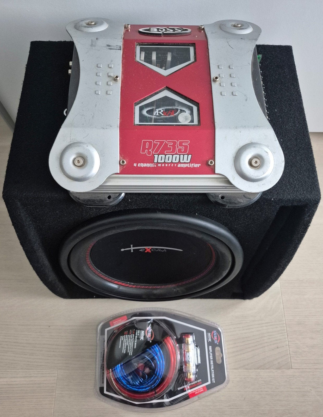 Subwoofer met autoversterker, Auto diversen, Ophalen, Gebruikt