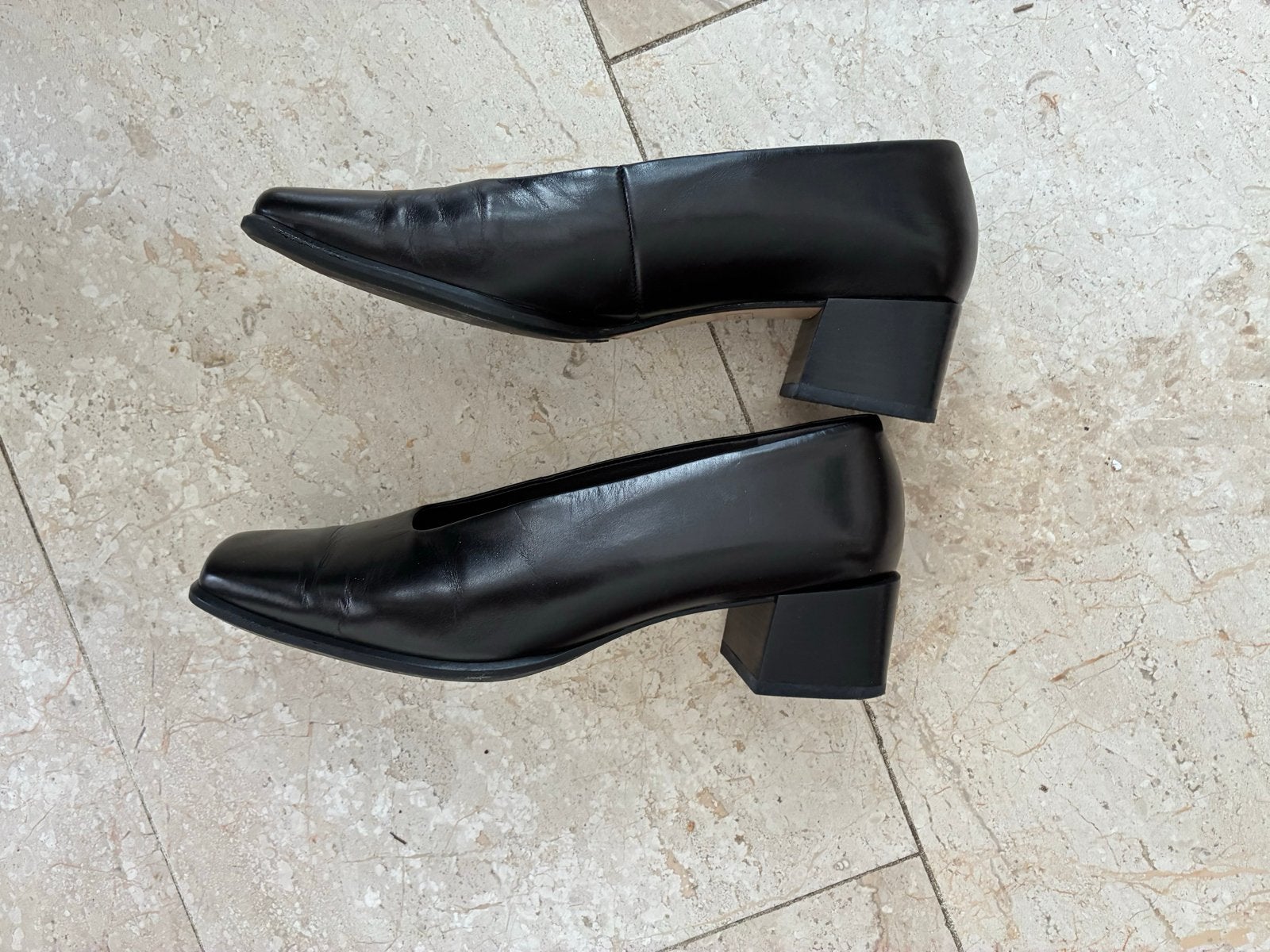 Paul Green Zwarte Leren Pumps Maat 39 (6), Ophalen of Verzenden, Zo goed als nieuw, Zwart, Pumps