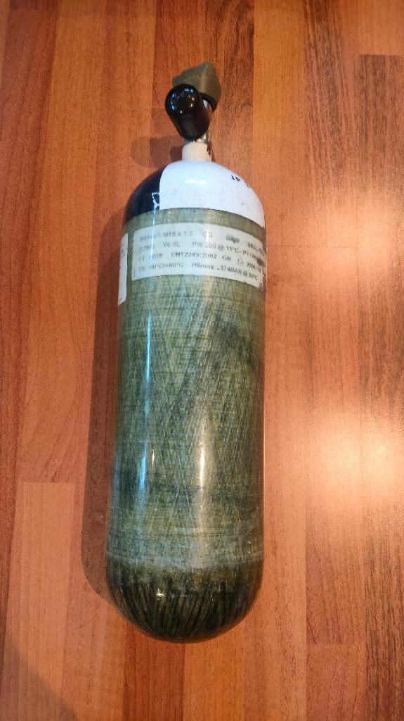 Carbon perslucht flessen 6 liter 300 bar, Ophalen of Verzenden, Gebruikt