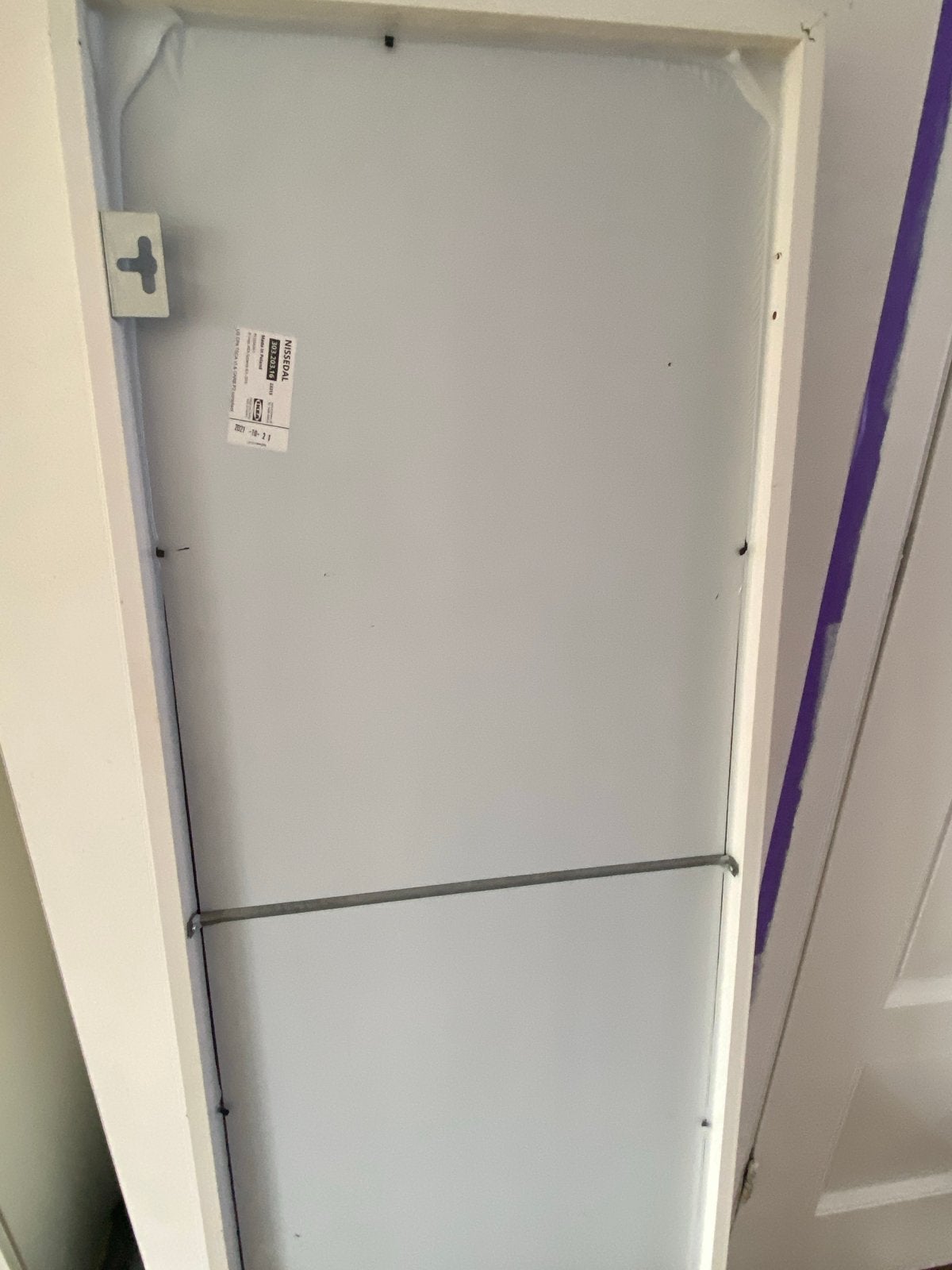 IKEA Nissedal spiegel, wit, 40-150cm, Ophalen, 100 tot 150 cm, Zo goed als nieuw, Rechthoekig
