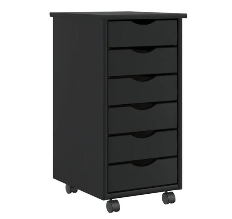 Nieuw ladeblok kast zwart verrijdbaar, Ophalen, Nieuw, 50 tot 100 cm, 3 of 4 laden