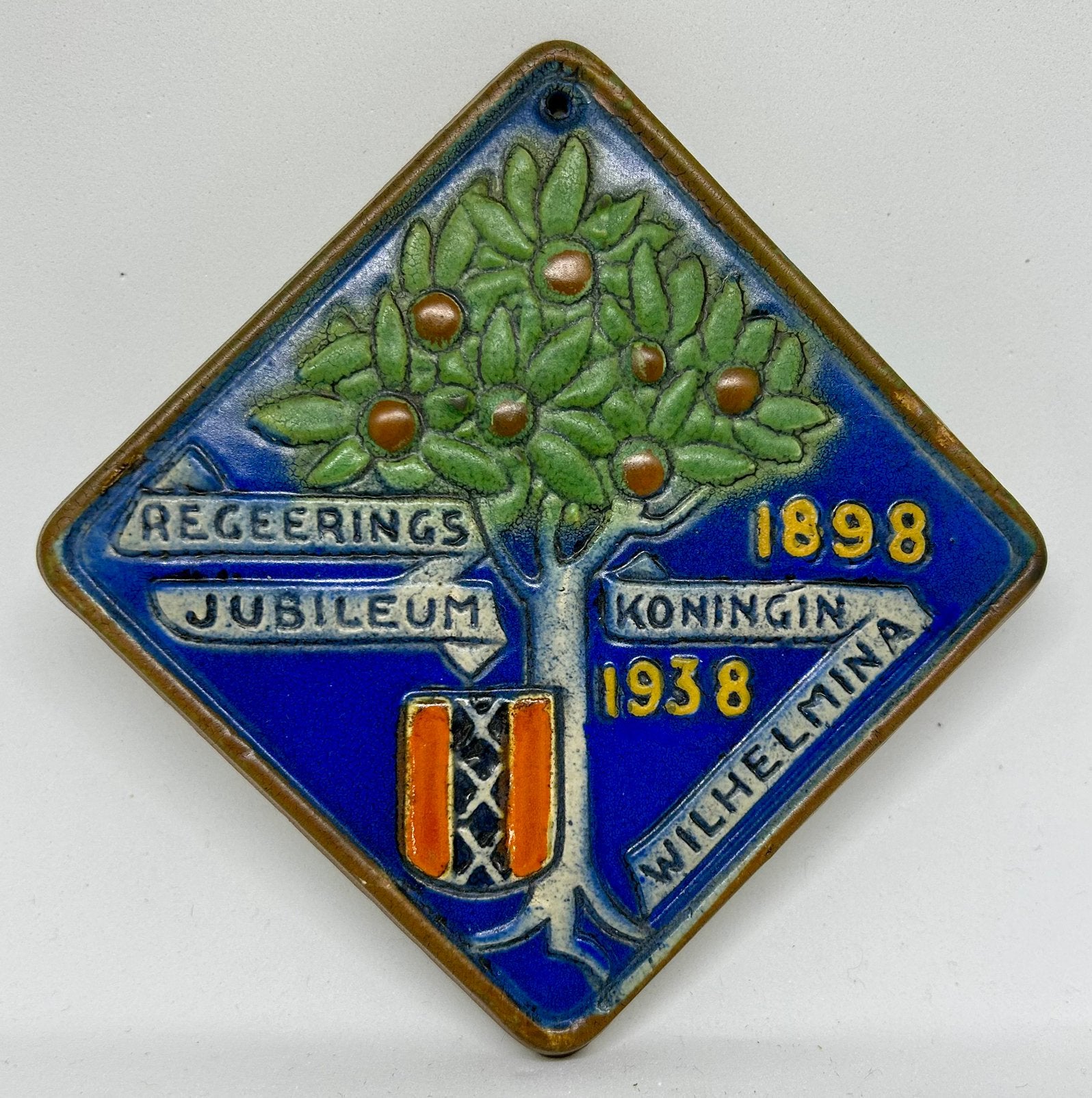 Cloisonné tegel Koninklijke Goedewaagen Gouda 1938, Ophalen of Verzenden, Zo goed als nieuw, Nederland, Overige typen