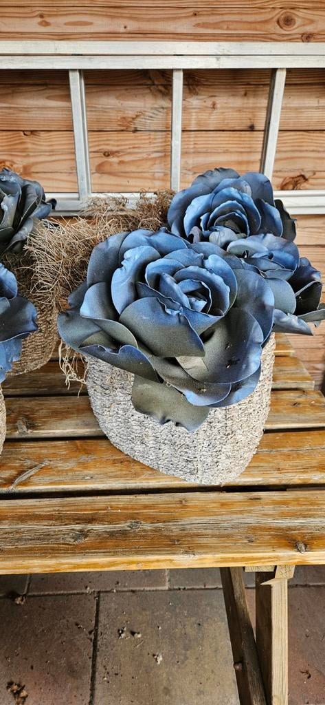 4x Kunstbloem in pot, Huis en Inrichting, Woonaccessoires | Kunstplanten en Kunstbloemen, Ophalen, Binnen, Gebruikt, Kunstplant