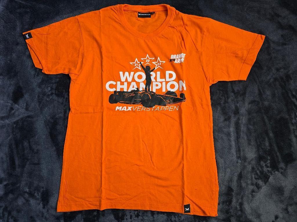 Max Verstappen t-shirt (19), Kleding | Heren, T-shirts, Zo goed als nieuw, Maat 52/54 (L), Oranje, Ophalen of Verzenden