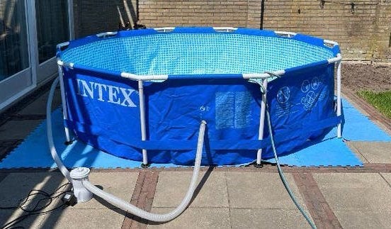 Zwembad Intex stalen frame 3.05x0.76 incl. filterpomp e.d., Ophalen, Gebruikt, Rond, Opzetzwembad