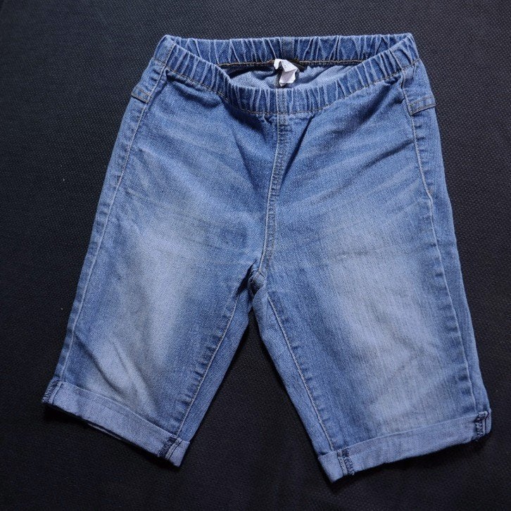 Stoere korte broek, elastieken taille. mt XS/S. Merk Pieces, Blauw, ., Ophalen of Verzenden, Zo goed als nieuw