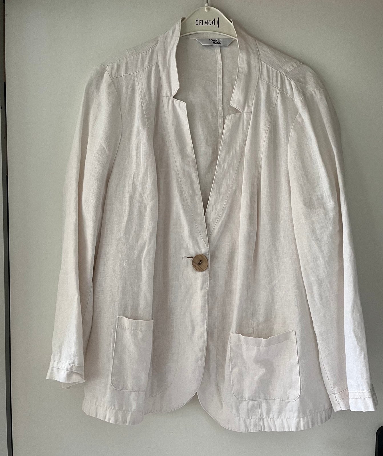 Sommermann, off white linnen blazer. Maat 48, Wit, Maat 46/48 (XL) of groter, Ophalen of Verzenden, Zo goed als nieuw