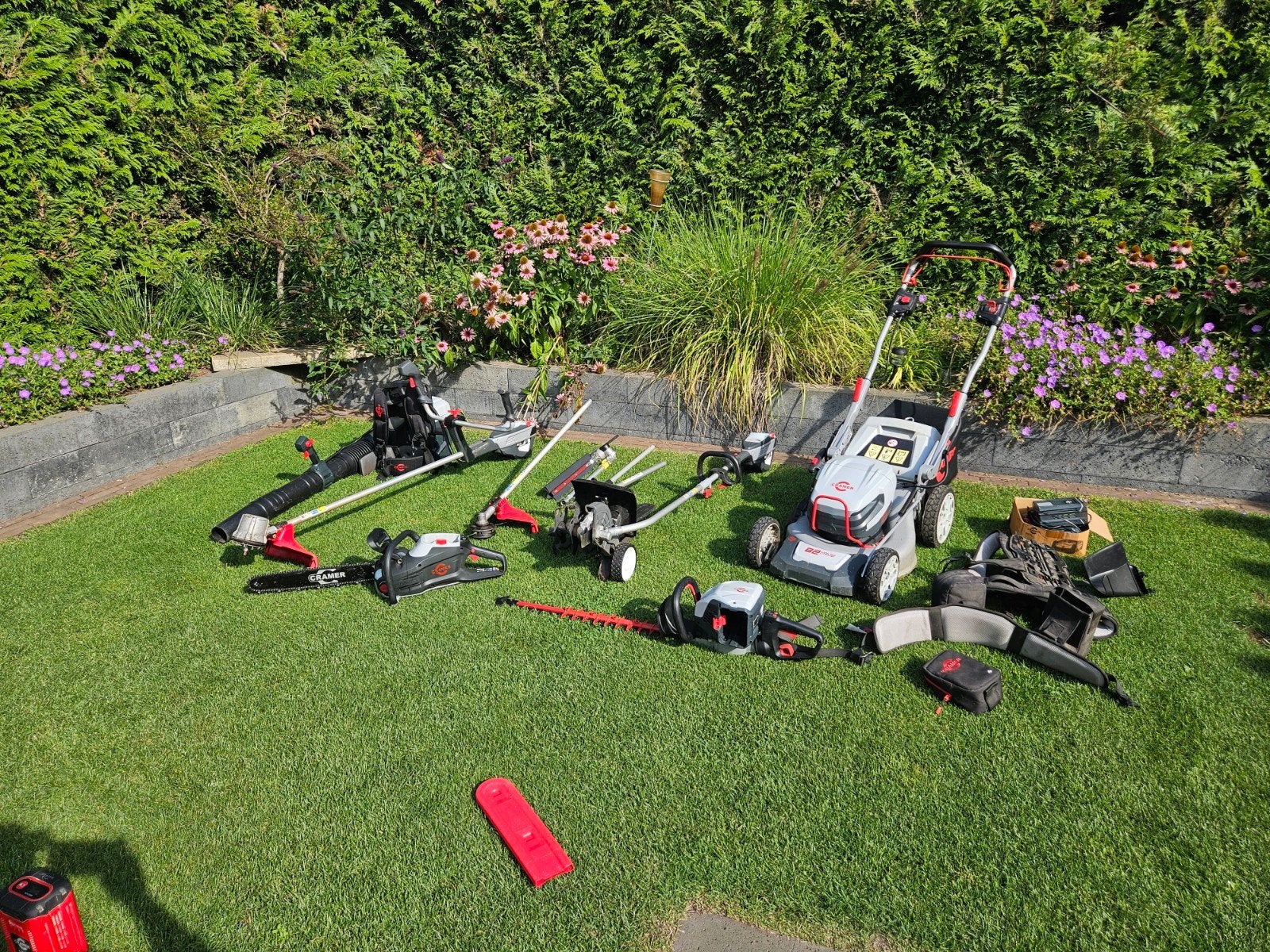 Cramer accu tuinmachines set, Ophalen, Cirkelmaaier, Versnellingen, Accu-grasmaaier