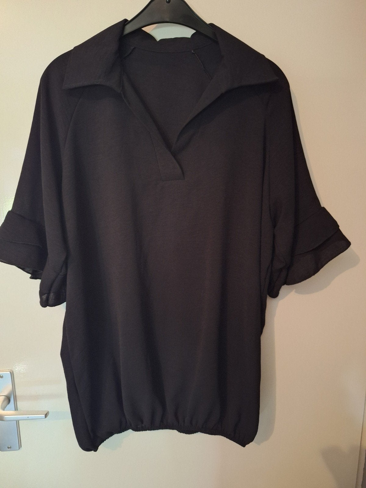 Nieuw zwarte blouse top mt 46 48, Ophalen of Verzenden, Nieuw, Zwart, Blouse of Tuniek