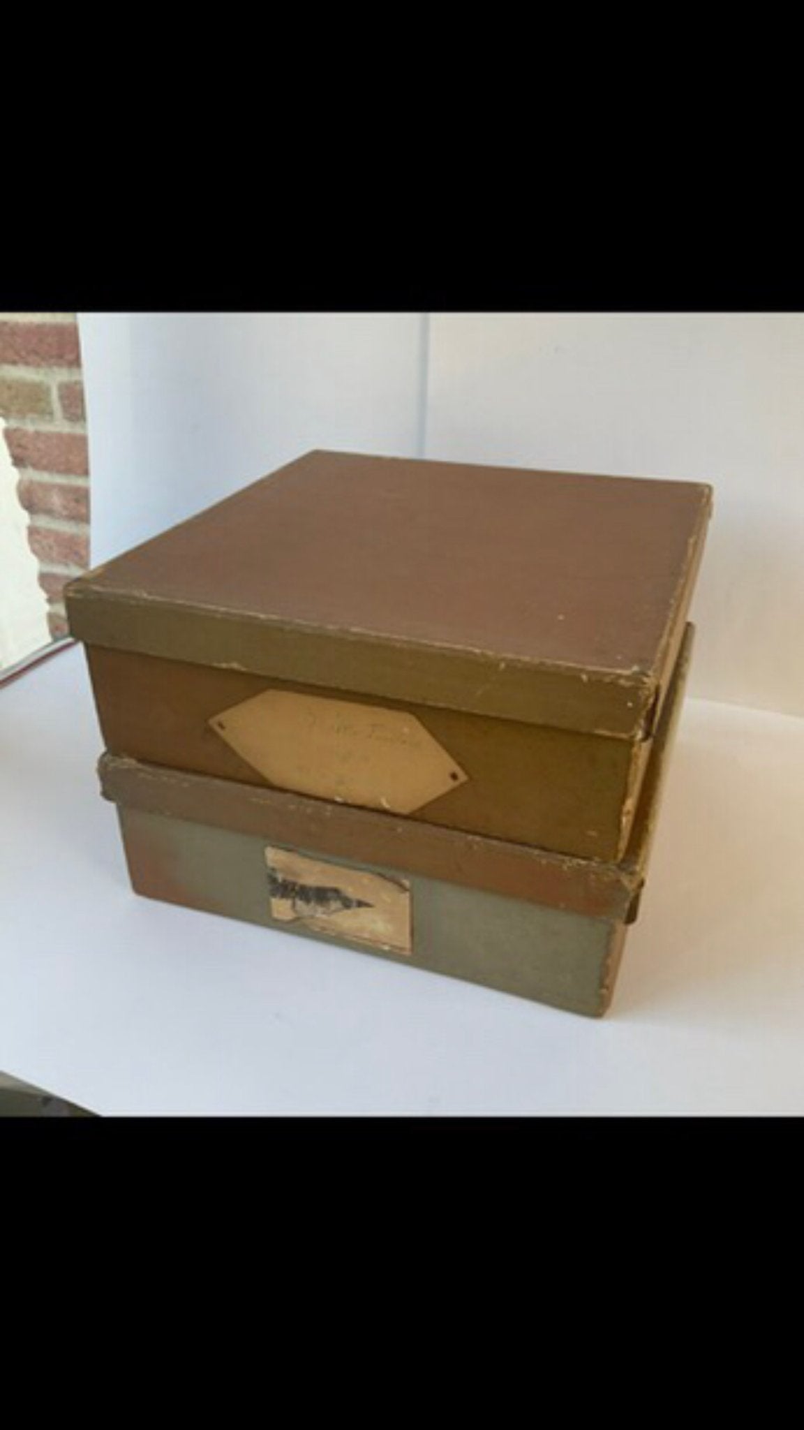 Boudoir, 2 Antieke Franse Winkeldozen - 19e Eeuws, samen €28, Ophalen of Verzenden