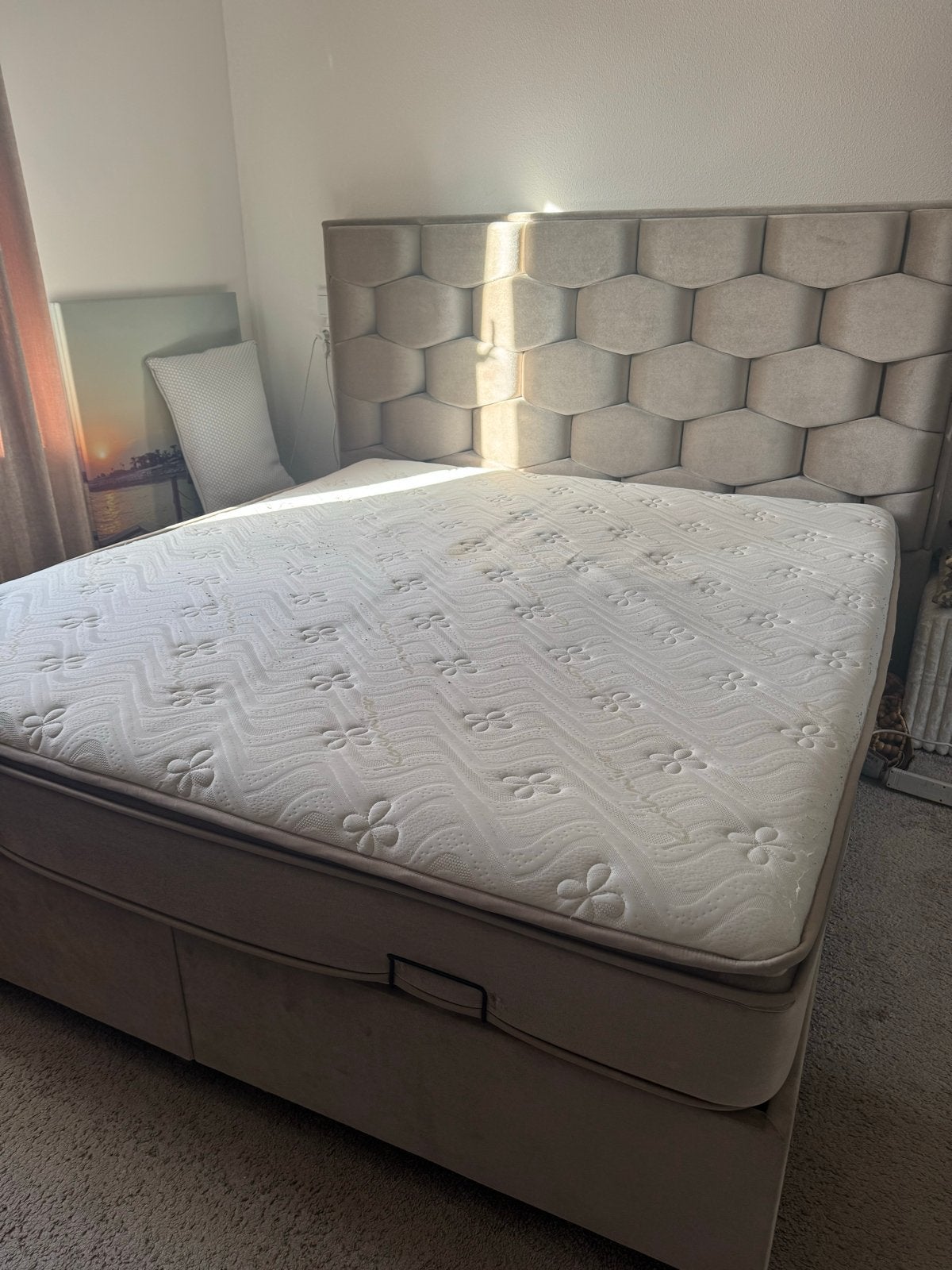 Gratis Matras 180x200 met vaste topper, 2 jaar oud, Huis en Inrichting, Ophalen, Gebruikt, Tweepersoons, Matras