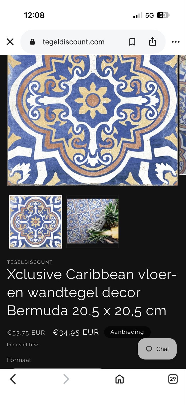 Foto 7 van 45 stuks Xclusive Caribbean vloer- en wandtegel decor Bermud