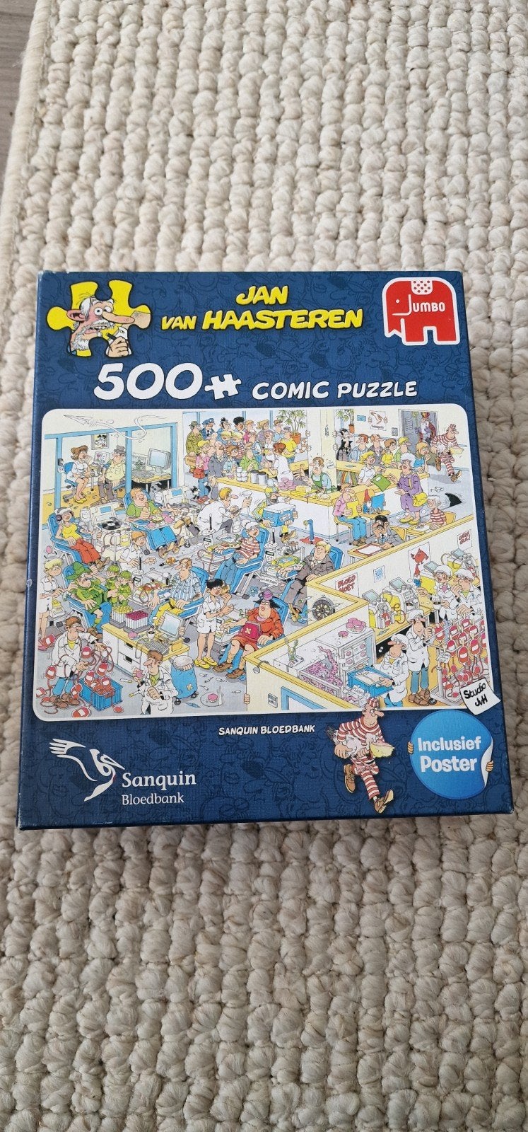 jan van haasteren bloedbank 500 stukjes, Ophalen of Verzenden, 500 t/m 1500 stukjes, Gebruikt, Legpuzzel