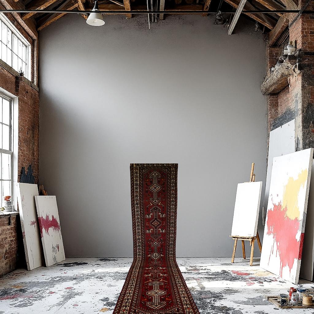 Perzisch tapijt - Hamadan - 410 x 94 cm - Handgeknoopt, -, -, 200 cm of meer, Zo goed als nieuw