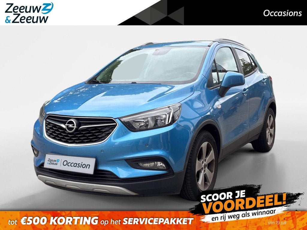 Opel Mokka X 1.4 Turbo Online Edition NAVI AIRCO CAMERA TREK, Auto's, Opel, 12 maanden, Stof, Gebruikt, Blauw