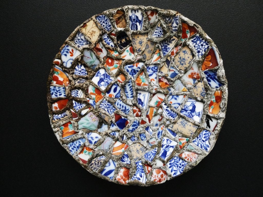 Uniek Petrus Regout Maastricht Pique Assiette mozaïekbord, Ophalen of Verzenden