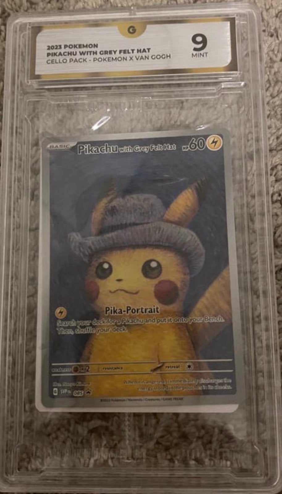 Pikachu met Grijze Vilten Hoed - Pokémon x Van Gogh (G 9), Ophalen of Verzenden, Zo goed als nieuw, Losse kaart
