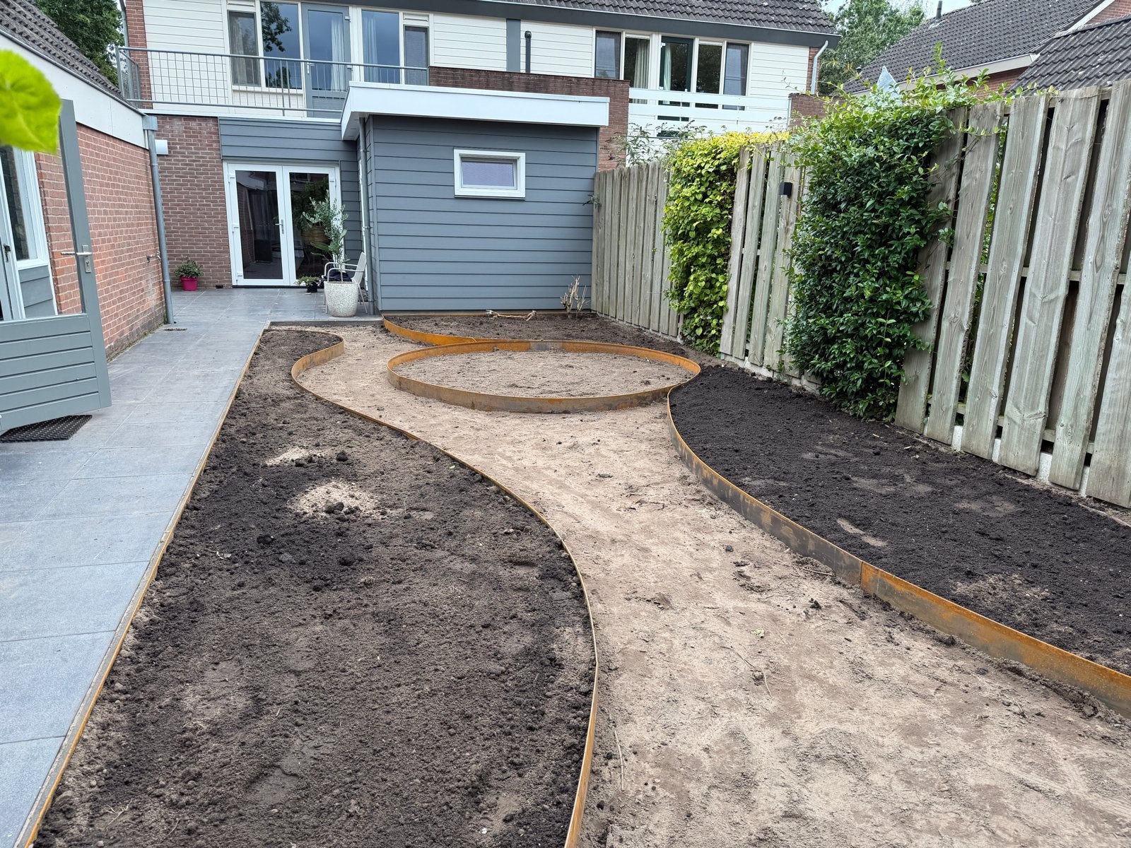 Cortenstaal borderrand met felsrand - 4,80m x 20cm, Ophalen, Overige materialen, Border, Minder dan 25 cm