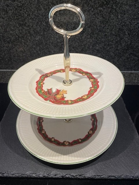 Wedgwood Christmas Time etagère – Engels kerstservies – 1994, Overige typen, Ophalen of Verzenden, Zo goed als nieuw, Wedgwood