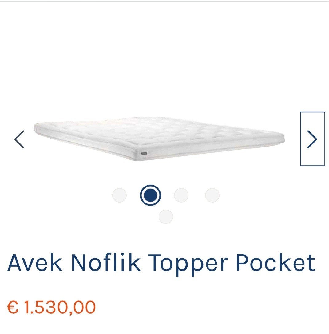 Avek Noflik Pocket Topper - 180x200x12 cm, Ophalen, Gebruikt, Tweepersoons, Matras